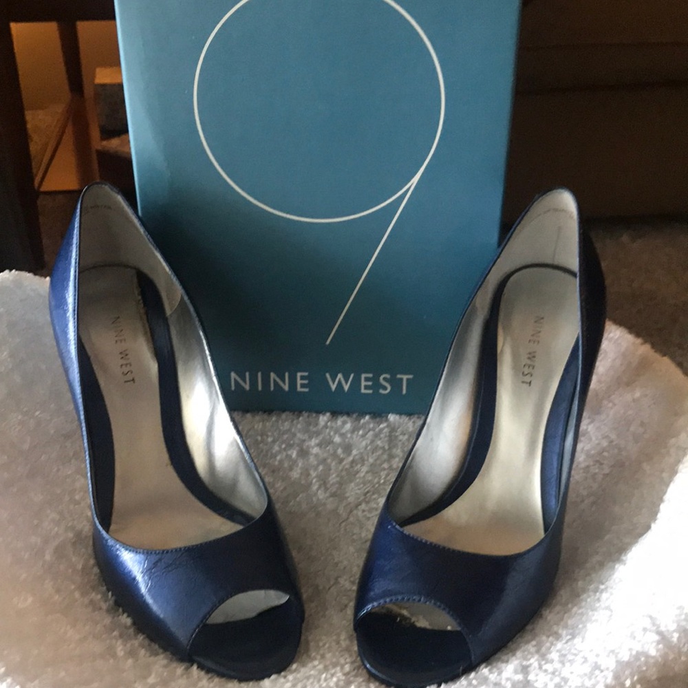 Electric Blue Peep Toe Pumps